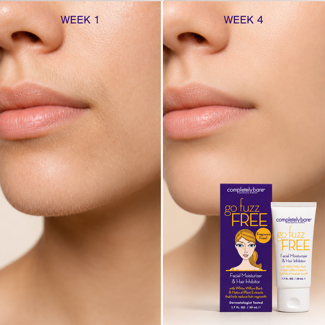go fuzz FREE Facial Moisturizer & Hair Inhibitor | Completely Bare