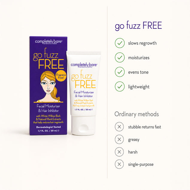go fuzz FREE Facial Moisturizer & Hair Inhibitor