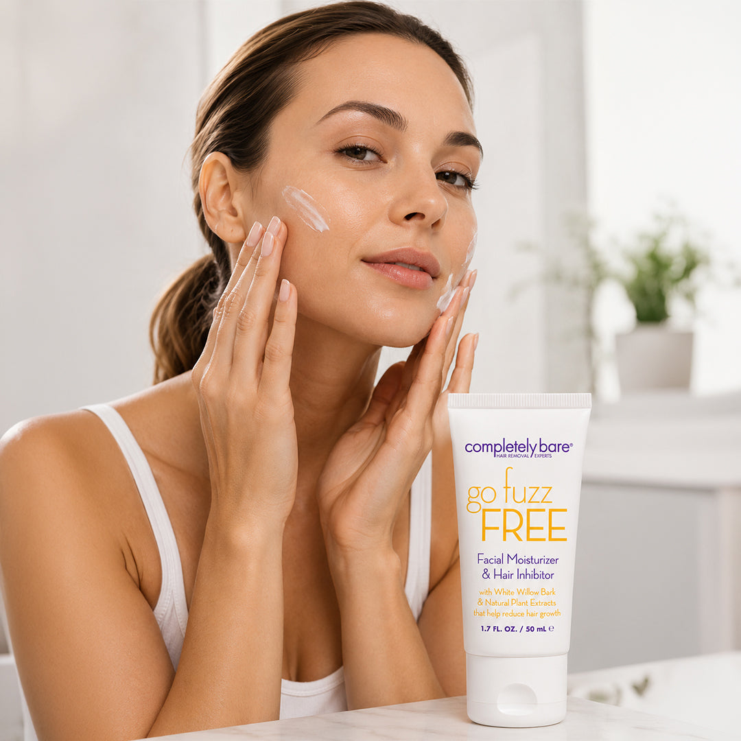 go fuzz FREE Facial Moisturizer & Hair Inhibitor | Completely Bare