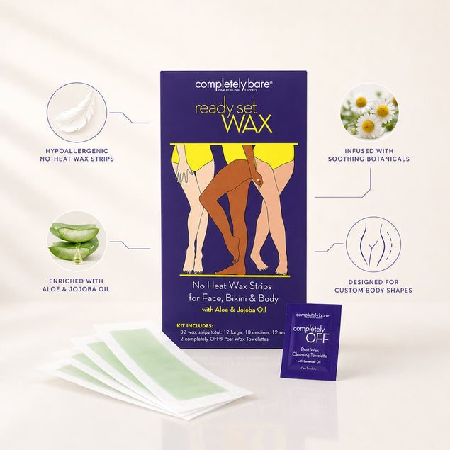 ready set WAX No Heat Wax Strips for Face, Bikini & Body