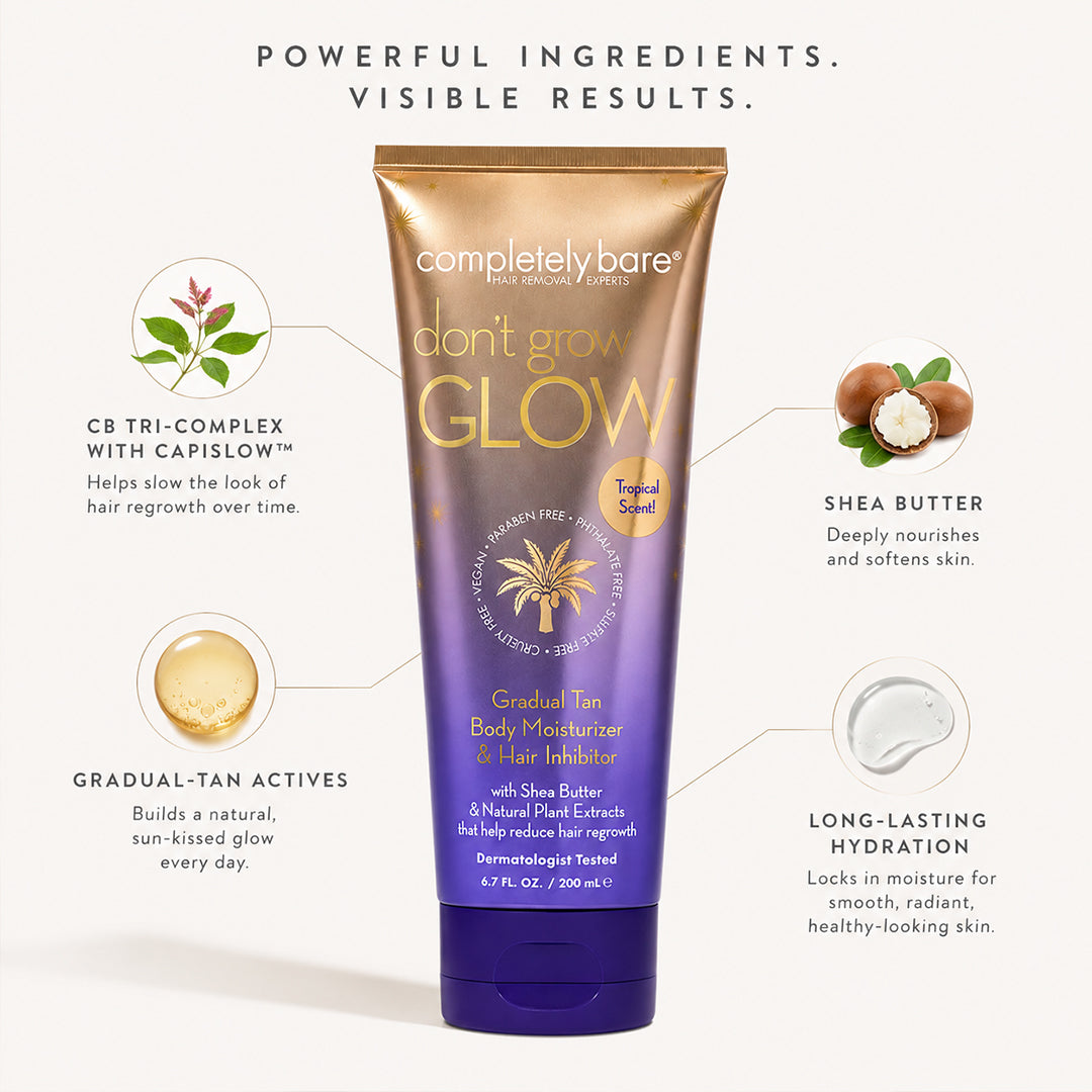 don't grow GLOW Gradual Tan Body Moisturizer & Hair Inhibitor